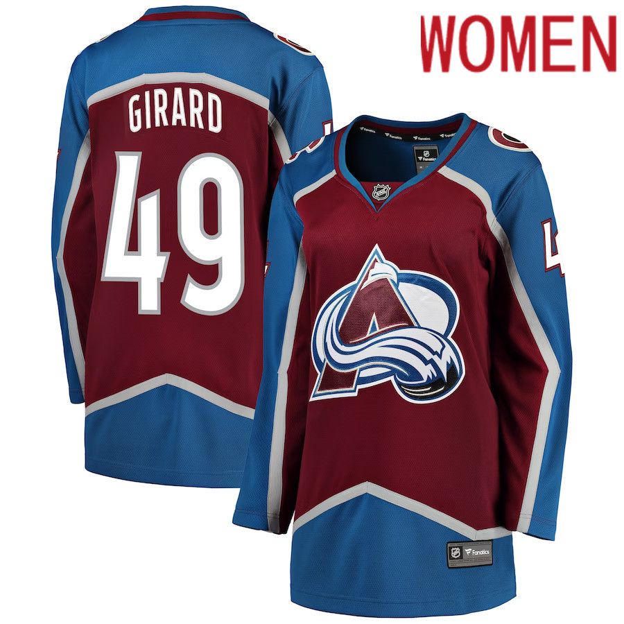 Women Colorado Avalanche 49 Samuel Girard Fanatics Branded Burgundy Breakaway Player NHL Jersey